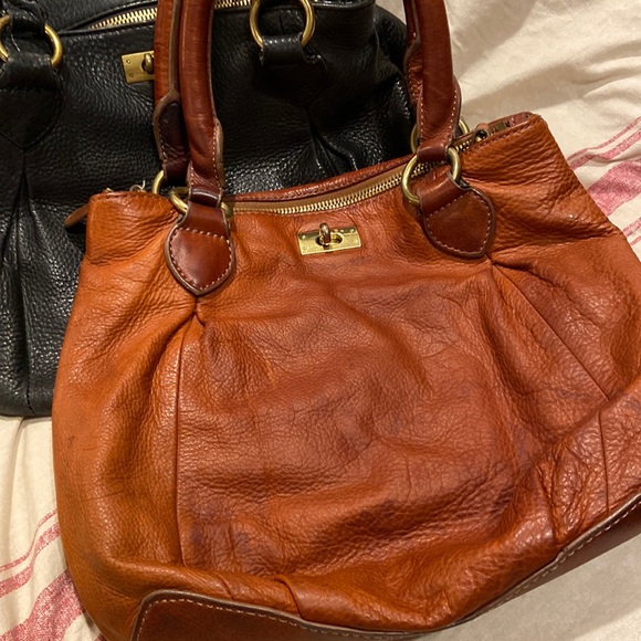 2 j.crew leather purses. 1 black 1 rust pebbled leather - Picture 5 of 8